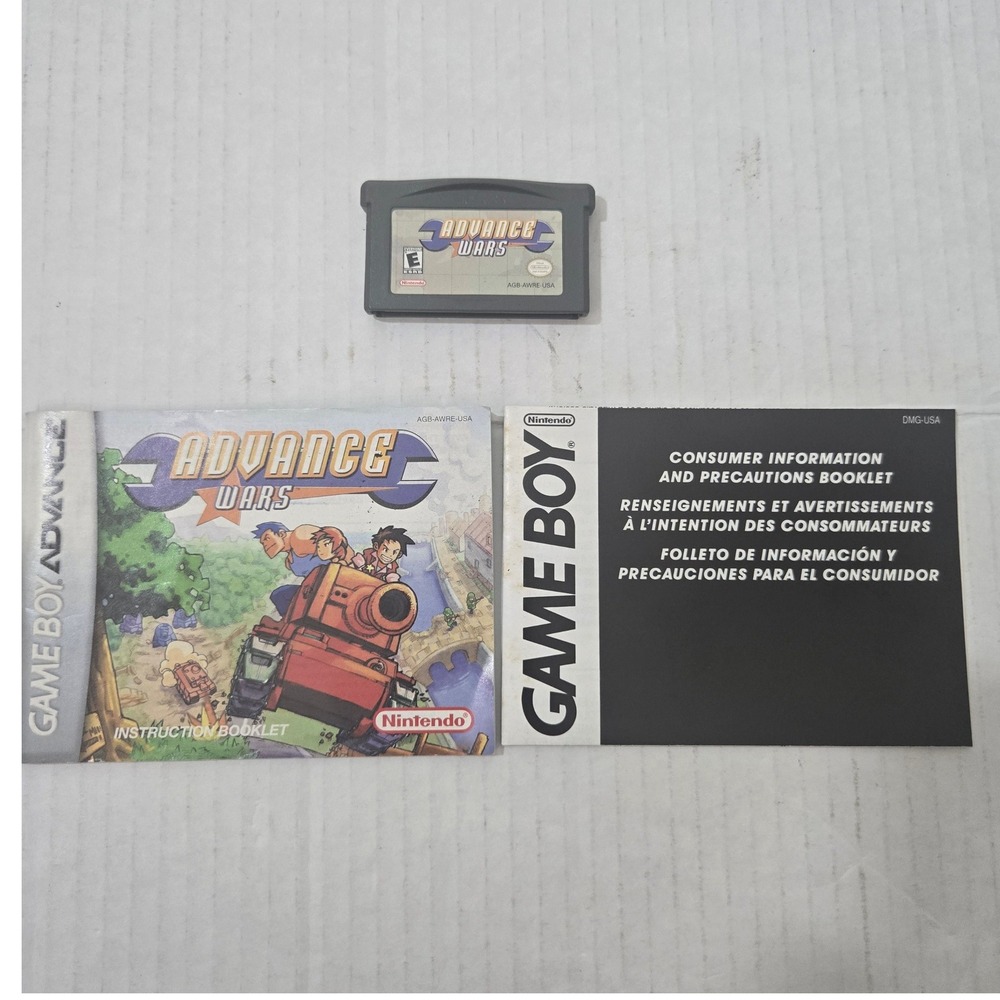 Advance Wars Nintendo Game Boy Advance GBA Authentic Cartridge Manual Inserts 01